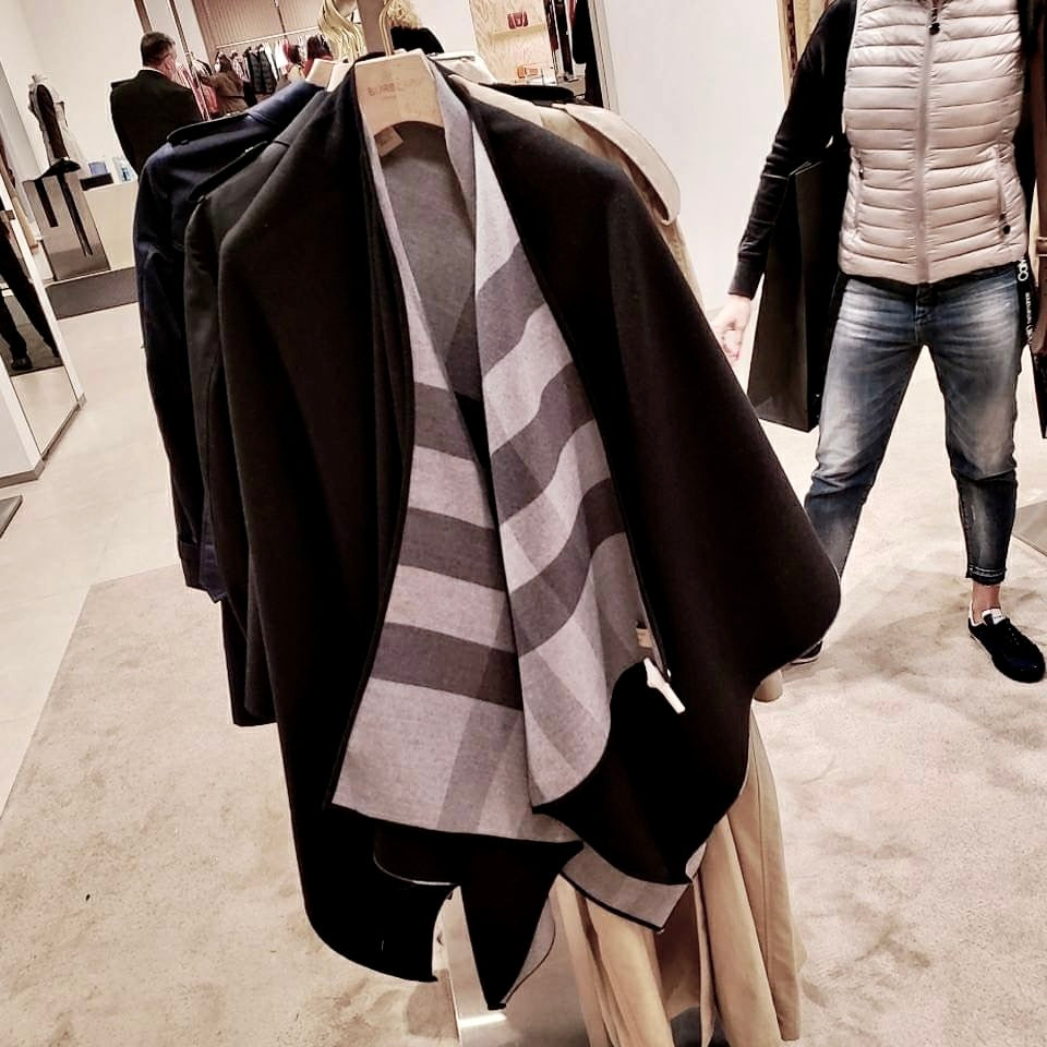 Beige Checker wool shawl