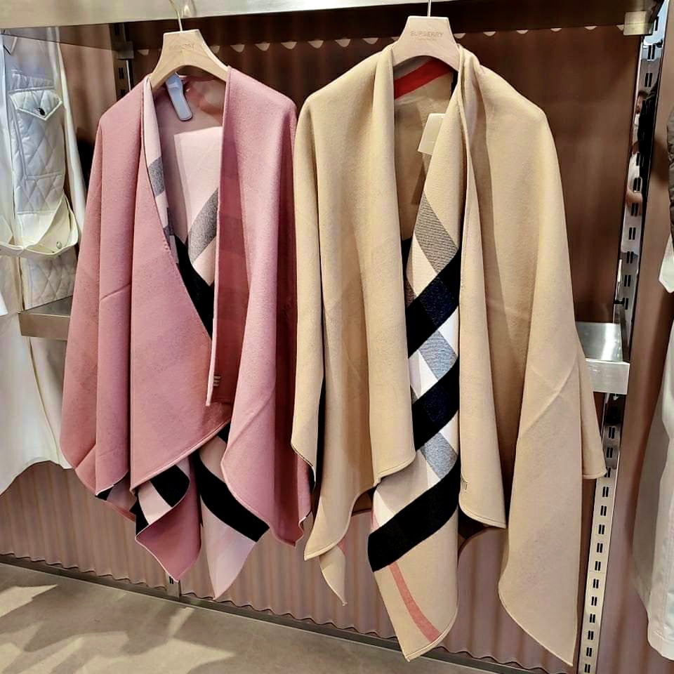 Beige Checker wool shawl