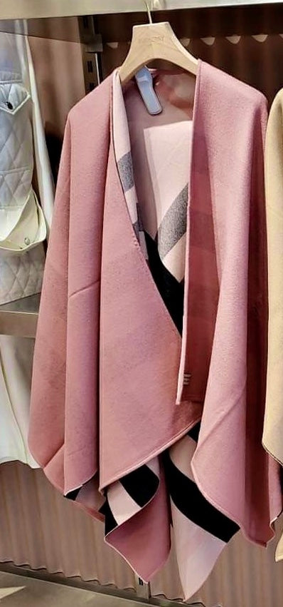 Beige Checker wool shawl